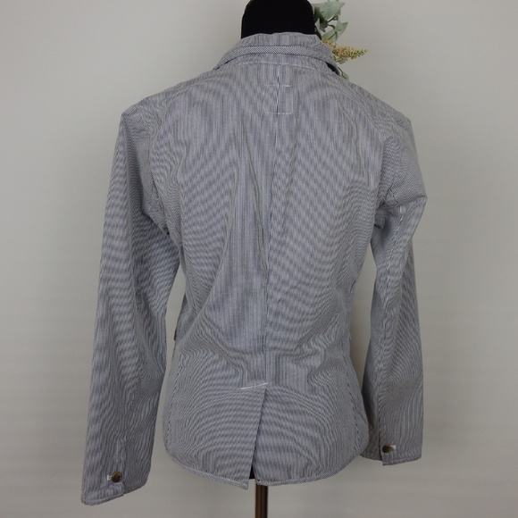 GAP blue and white striped modern fitted blazer jacket - Picture 5 of 7